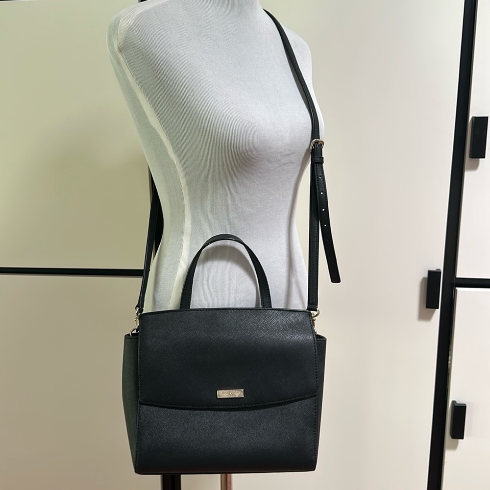 Kate Spade Laurel Way Mini Alisanne Crossbody Bag Black Saffiano Leather